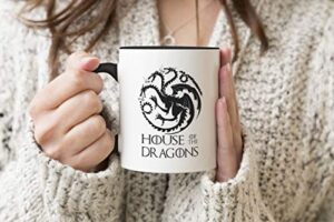 Tazas en oferta de la nueva serie House Of The Dragon Daenerys Black Black Handle Mug Coffee Tea Mug 312ml Cup