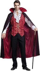 Spooktacular Creations Renacimiento Medieval vampiro espantoso lujo disfraz de Halloween para hombres juego de rol pecados...