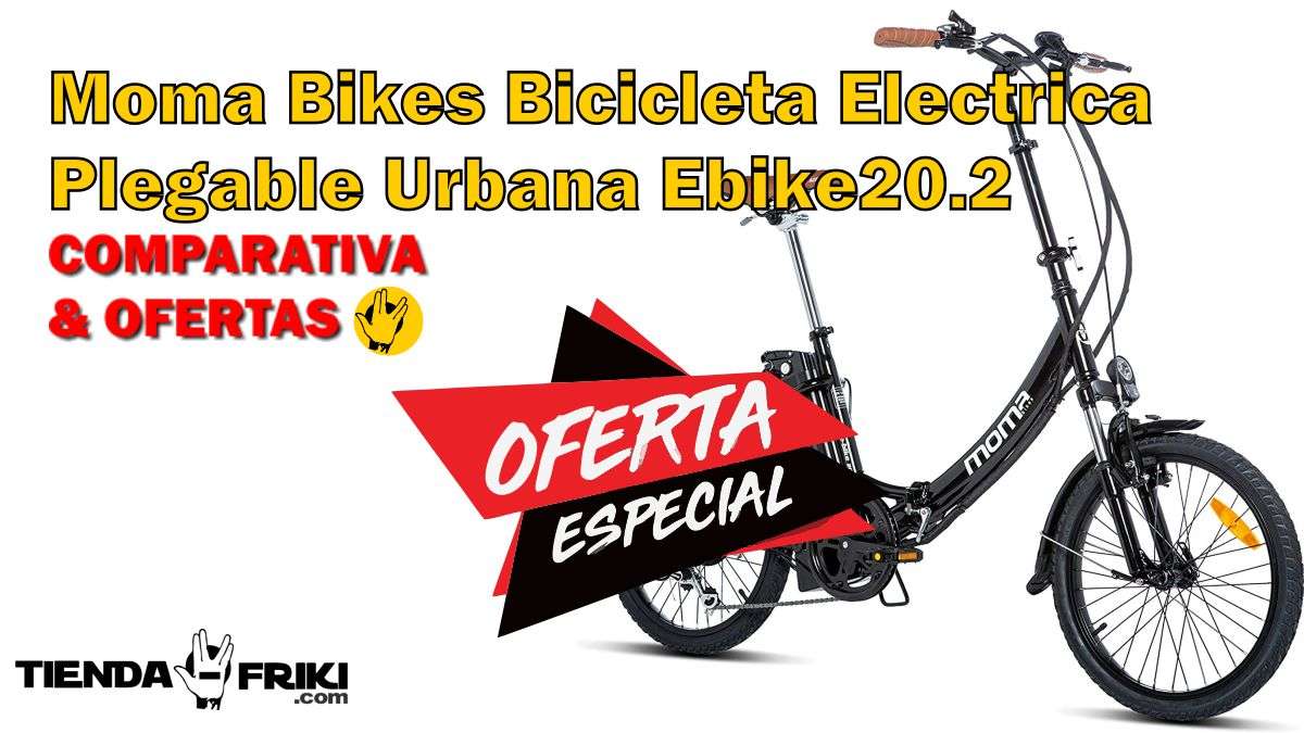 Moma Bikes Bicicleta Electrica Plegable Urbana Ebike20.2, Aluminio SHIMANO 7v, Batería Litio 36V 16Ah OFERTA Y REVIEWS